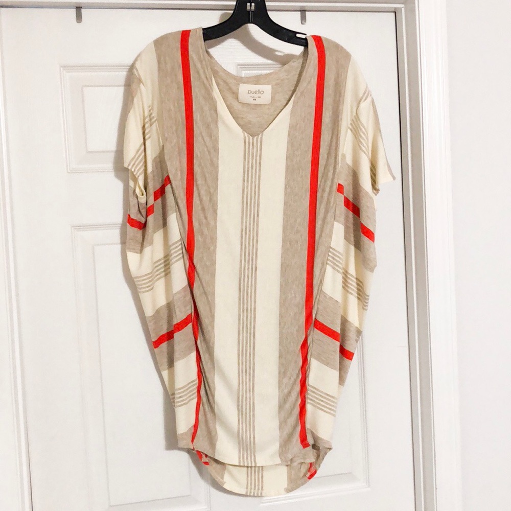 Orange, cream and tan Tunic